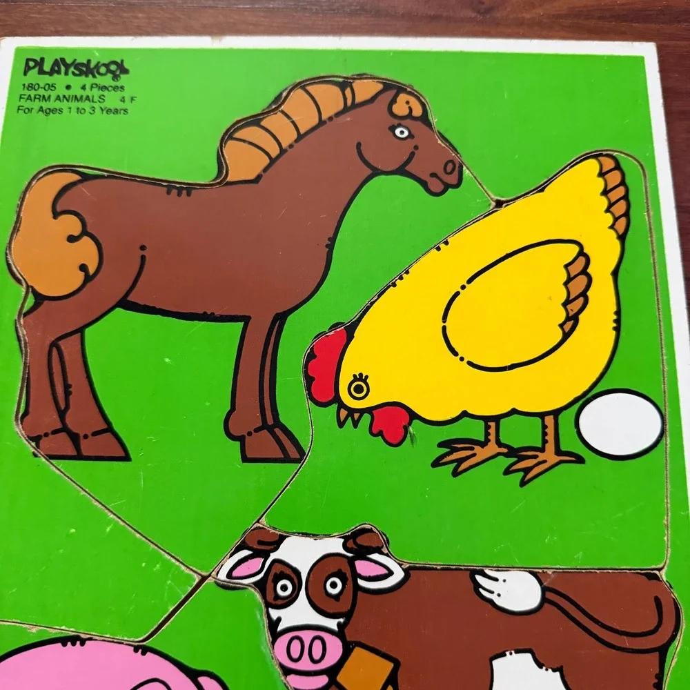 Playskool 1982 Vintage Farm Animals Puzzle Made in USA